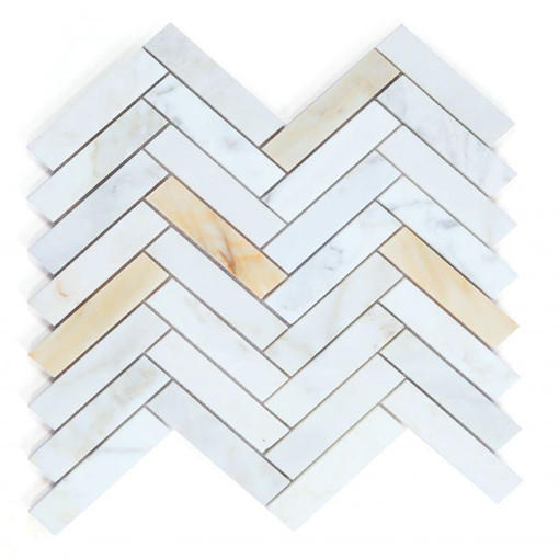 Herringbone Calacatta Gold Honed